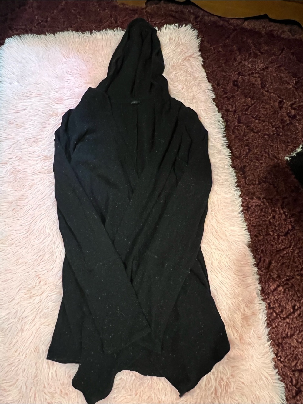 Aeropostale Black Speckled Hooded Long Sleeve